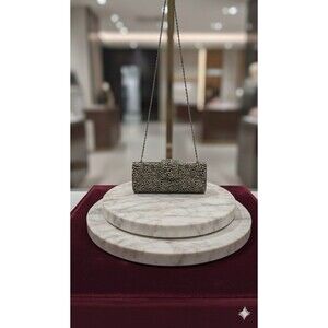 Leopard-Print Evening Clutch with Chain, Long Box Clutch,  Size 10.25” x 4”